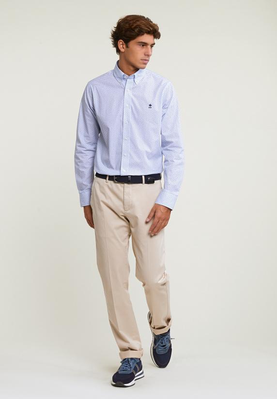 River Woods Custom Fit Fantasiehemd Blauw