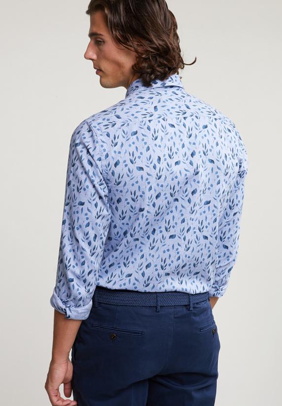 River Woods Custom Fit Fantasiehemd Blauw