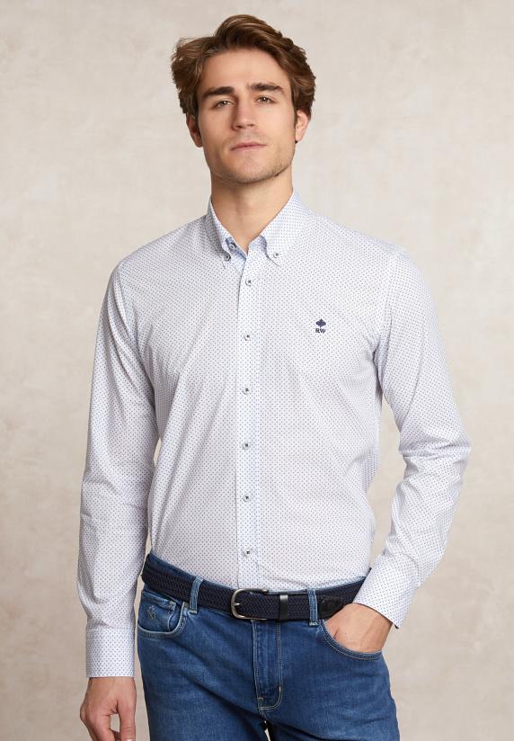 River Woods Custom Fit Fantasiehemd Wit