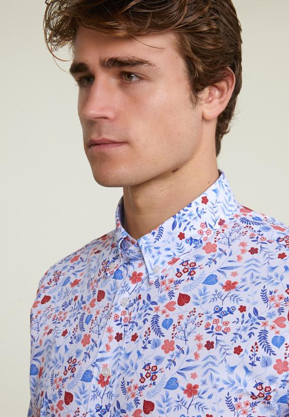 River Woods Custom Fit Gebloemd Hemd Multi