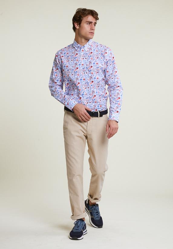 River Woods Custom Fit Gebloemd Hemd Multi