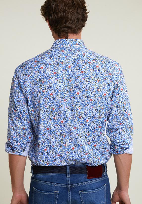 River Woods Custom Fit Gebloemd Hemd Multi