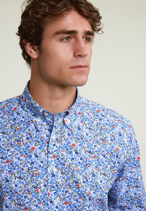 River Woods Custom Fit Gebloemd Hemd Multi