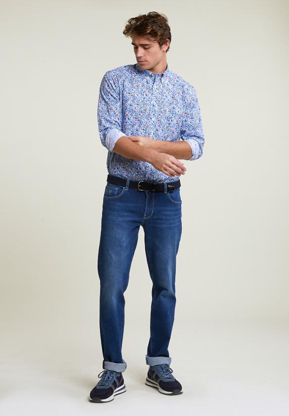 River Woods Custom Fit Gebloemd Hemd Multi