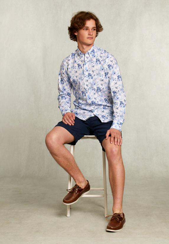 River Woods Custom Fit Gebloemd Hemd Multi