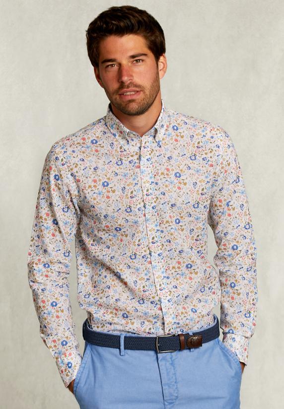 River Woods Custom Fit Gebloemd Hemd Multi