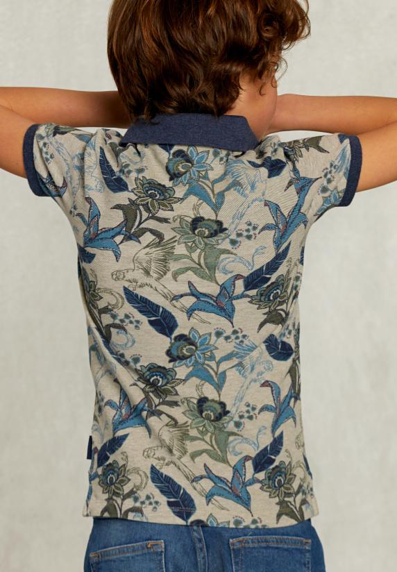 River Woods Custom Fit Gebloemde Polo Equator Mix