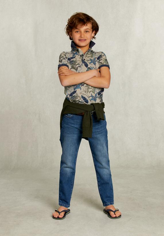 River Woods Custom Fit Gebloemde Polo Equator Mix