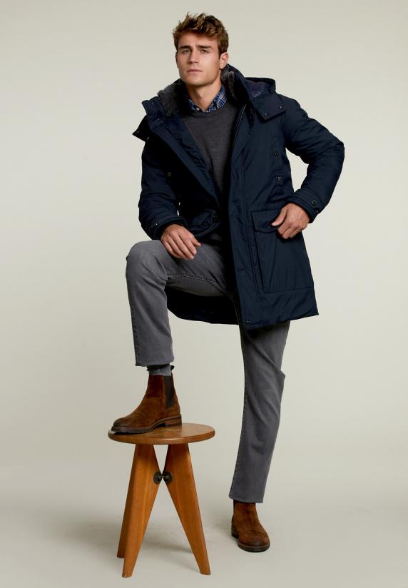 River Woods Custom Fit Geruit Hemd Blauw/grijs