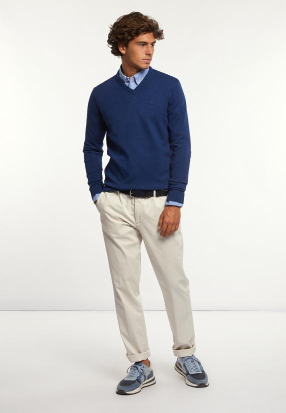 River Woods Custom Fit Geruit Hemd Blauw/wit