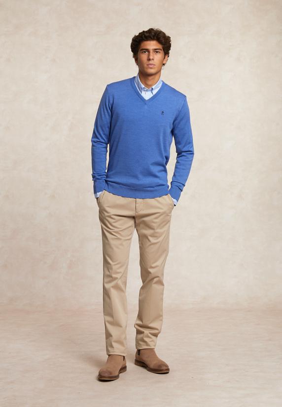 River Woods Custom Fit Geruit Hemd Blauw/wit