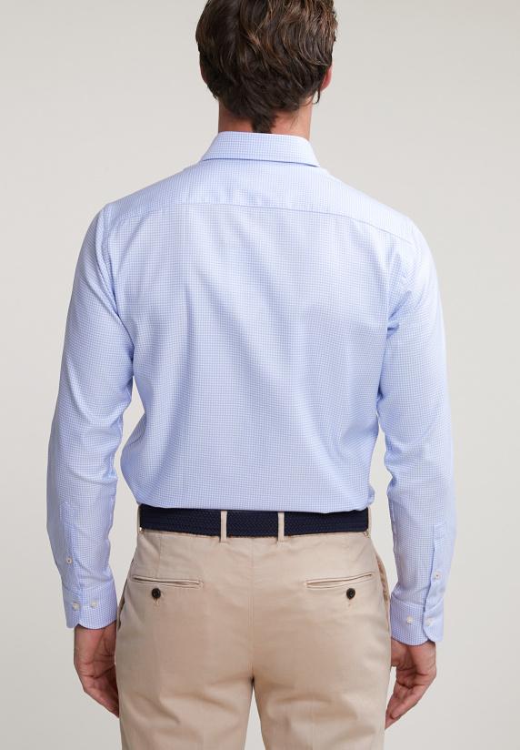 River Woods Custom Fit Geruit Hemd Blauw/wit