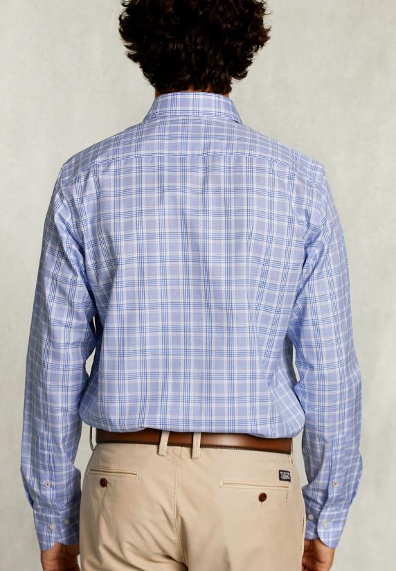 River Woods Custom Fit Geruit Hemd Blauw/wit