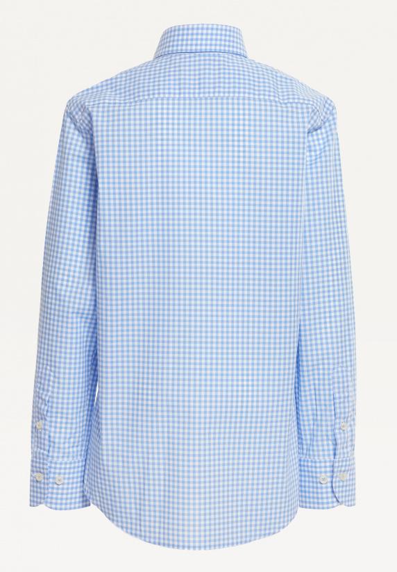 River Woods Custom Fit Geruit Hemd Blauw/wit