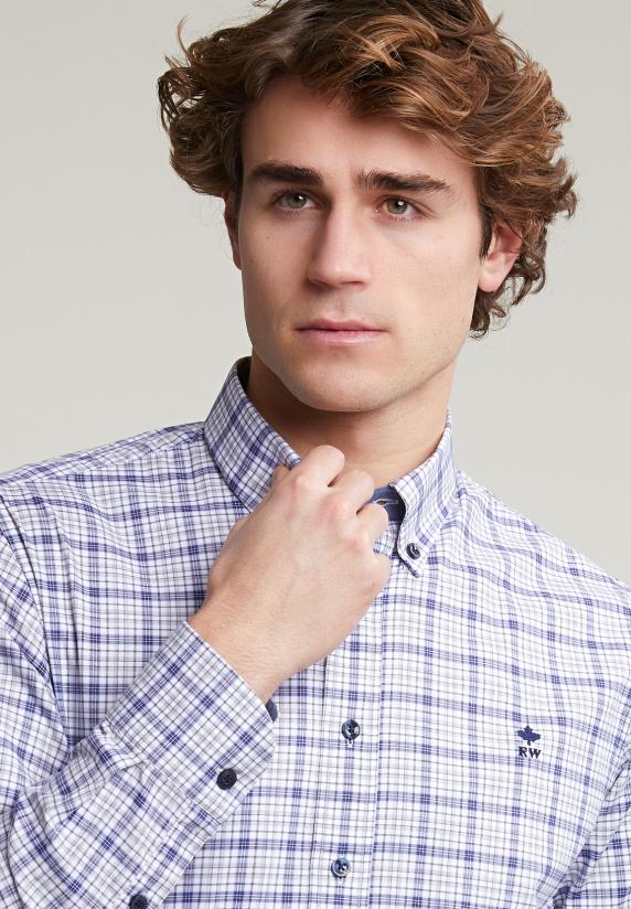 River Woods Custom Fit Geruit Hemd Multi