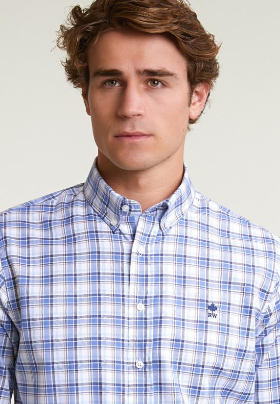 River Woods Custom Fit Geruit Hemd Multi