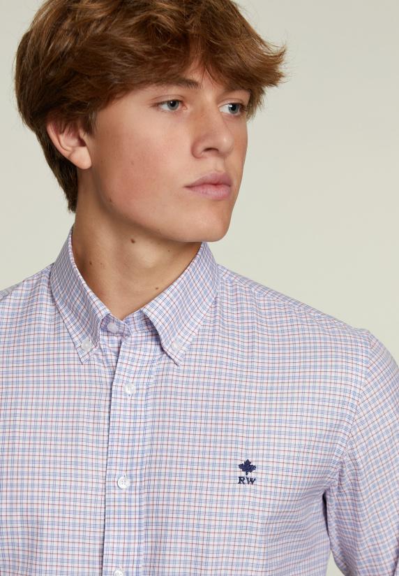 River Woods Custom Fit Geruit Hemd Multi