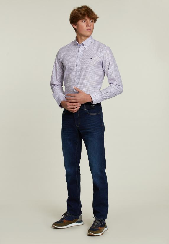 River Woods Custom Fit Geruit Hemd Multi