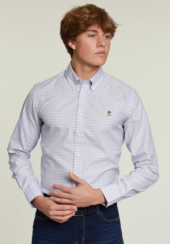 river woods Custom fit geruit hemd multi