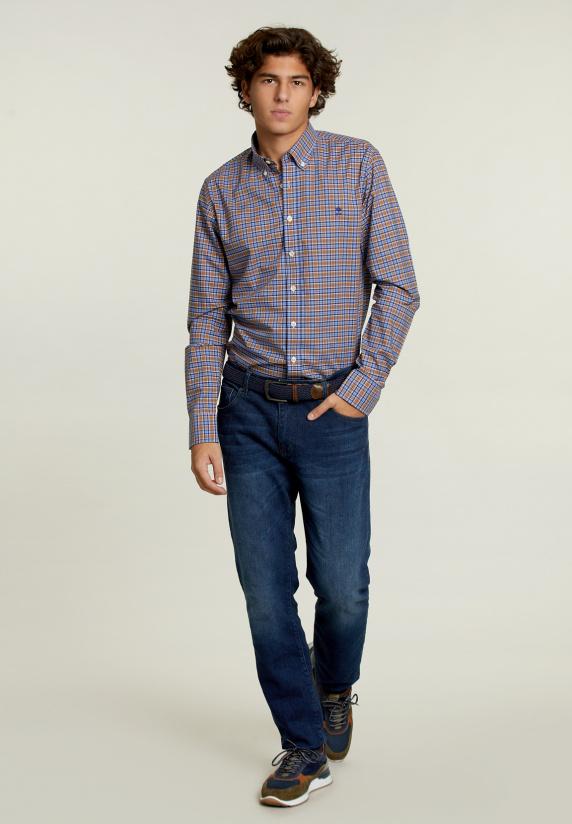 River Woods Custom Fit Geruit Hemd Multi