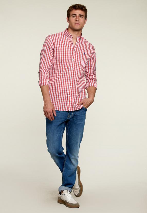 River Woods Custom Fit Geruit Hemd Multi