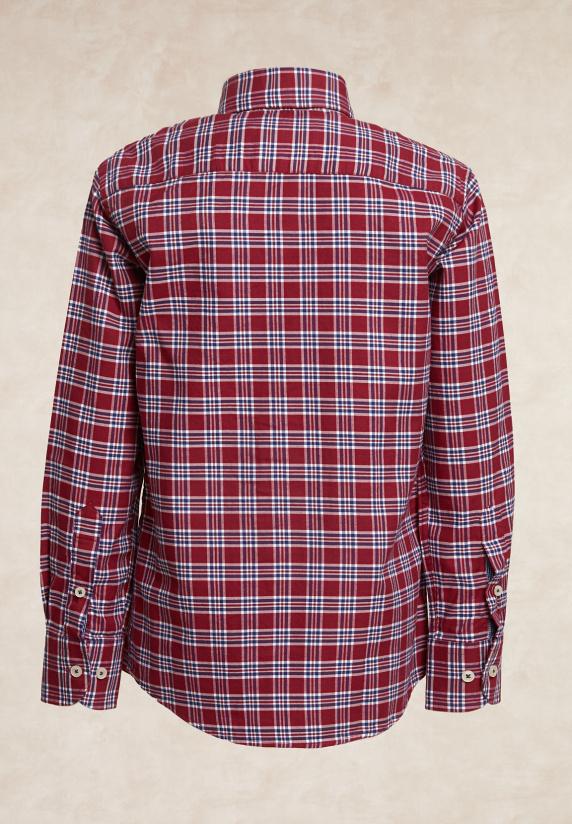 River Woods Custom Fit Geruit Hemd Rood/blauw