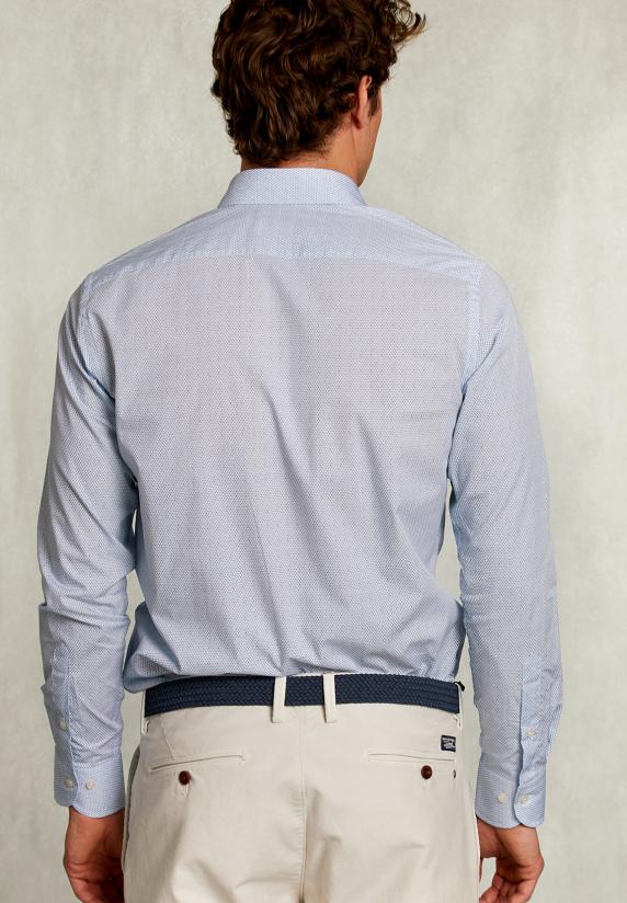 River Woods Custom Fit Gestipt Hemd Blauw/groen