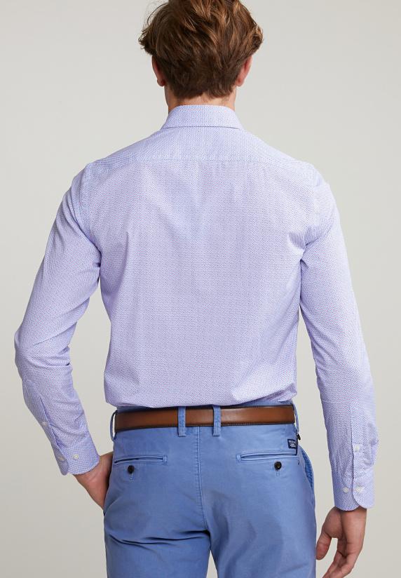 River Woods Custom Fit Gestipt Hemd Blauw/rood