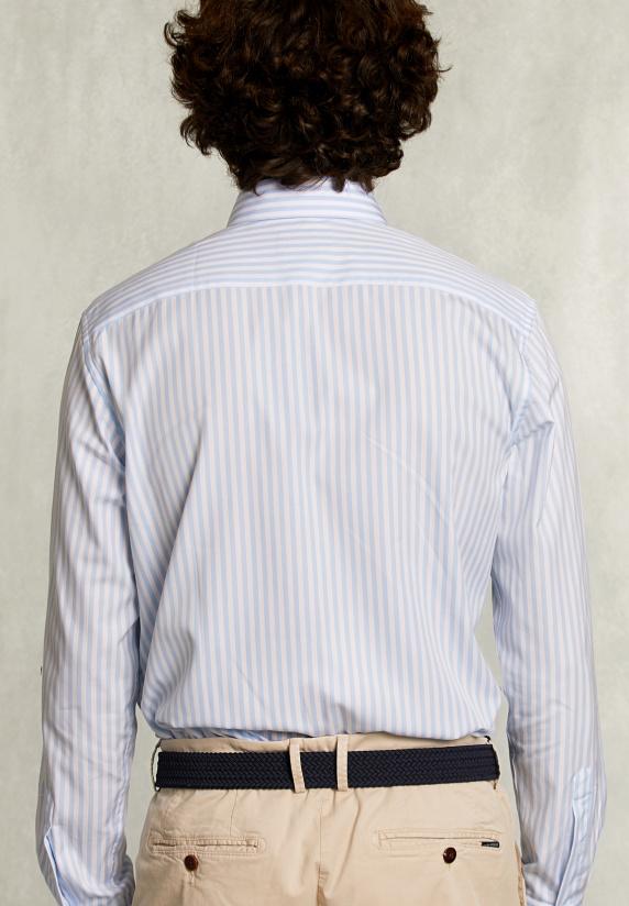 River Woods Custom Fit Gestreept Hemd Blauw/wit