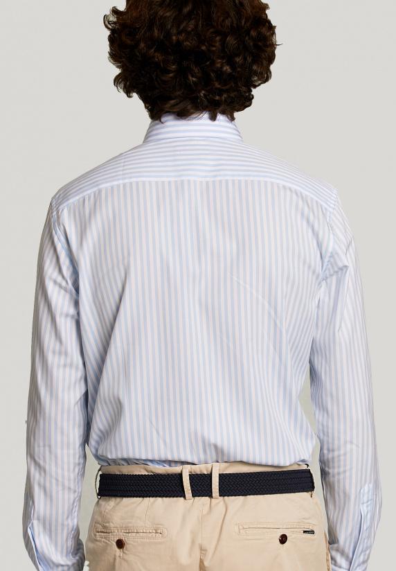 River Woods Custom Fit Gestreept Hemd In Blauw/wit