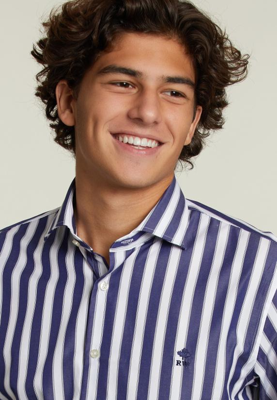 River Woods Custom Fit Gestreept Hemd Multi