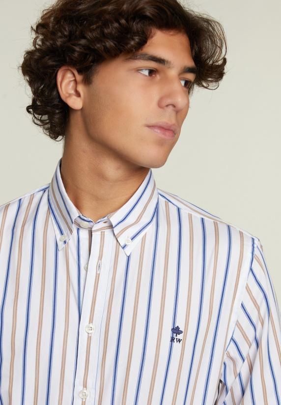 River Woods Custom Fit Gestreept Hemd Multi