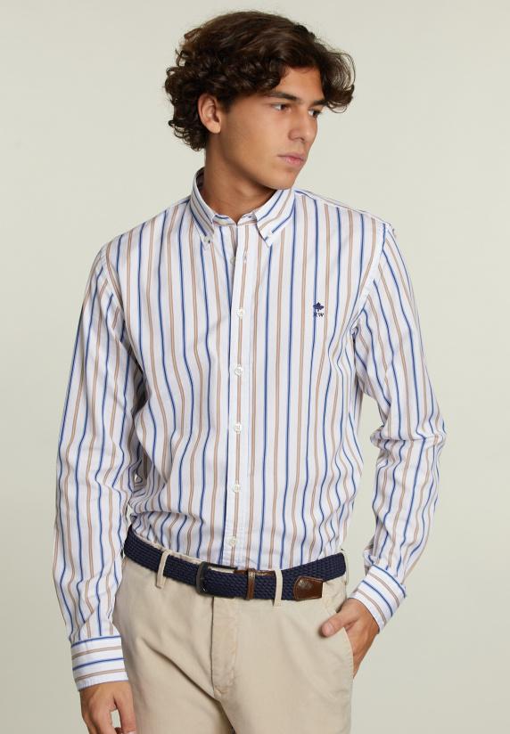 river woods Custom fit gestreept hemd multi