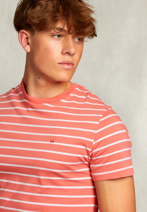 River Woods Custom Fit Gestreepte T-shirt Bellini