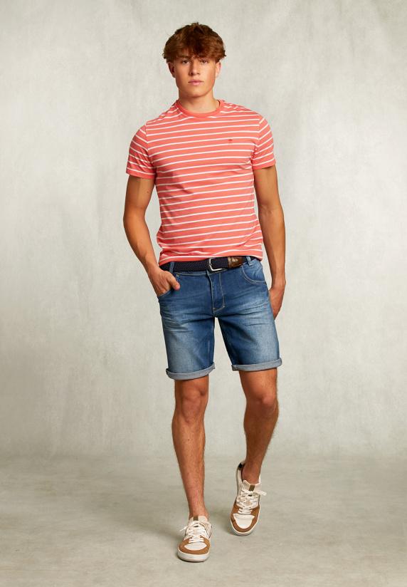 River Woods Custom Fit Gestreepte T-shirt Bellini