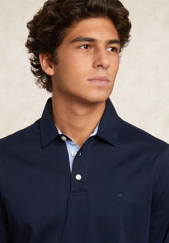 River Woods Custom Fit Interlock Polo Navy