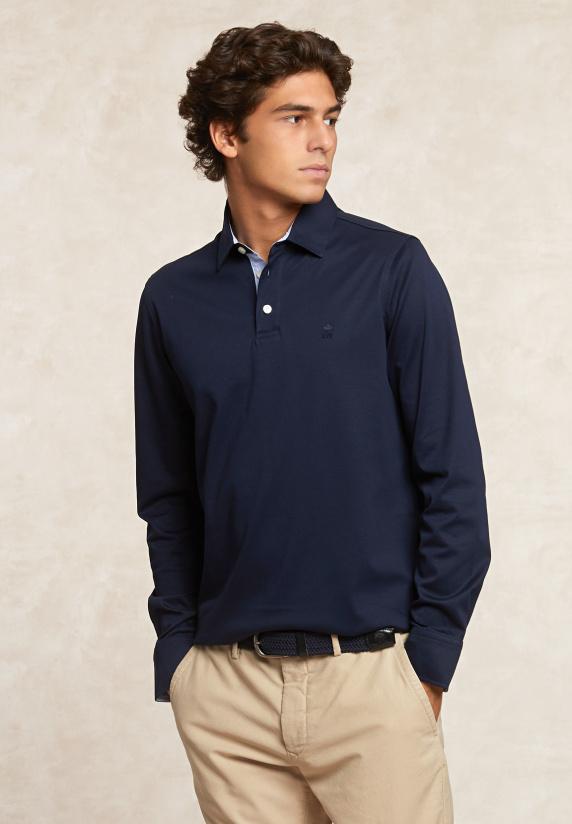 River Woods Custom Fit Interlock Polo Navy