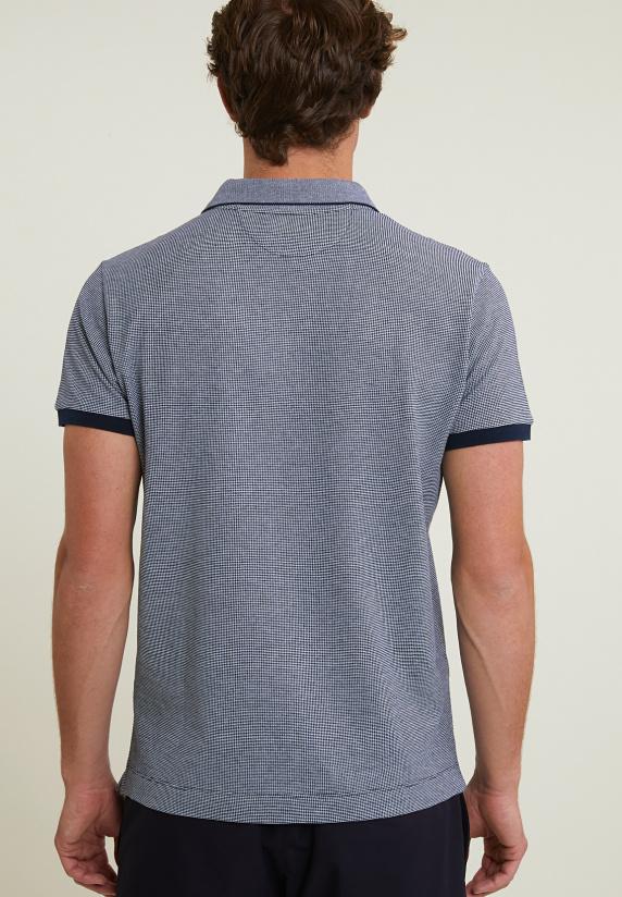 River Woods Custom Fit Jacquard Polo Navy/écru