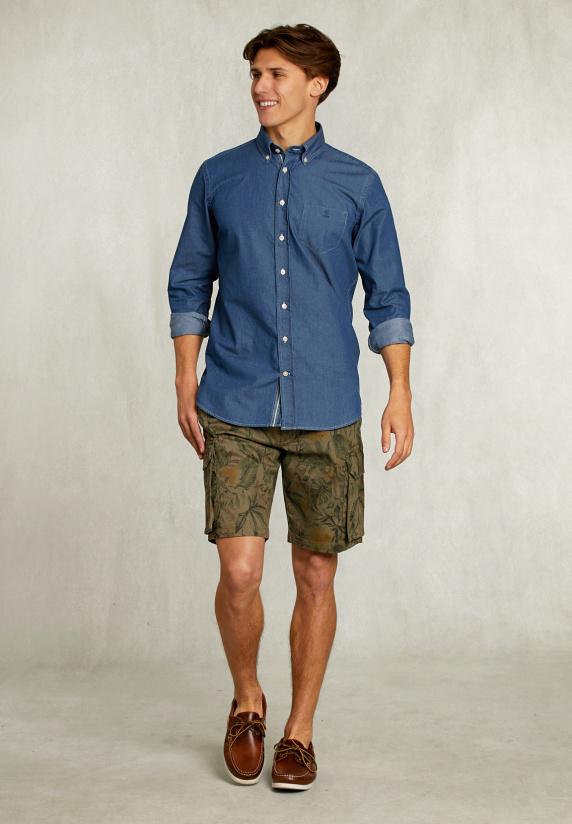 River Woods Custom Fit Jeanshemd Dk Bleach