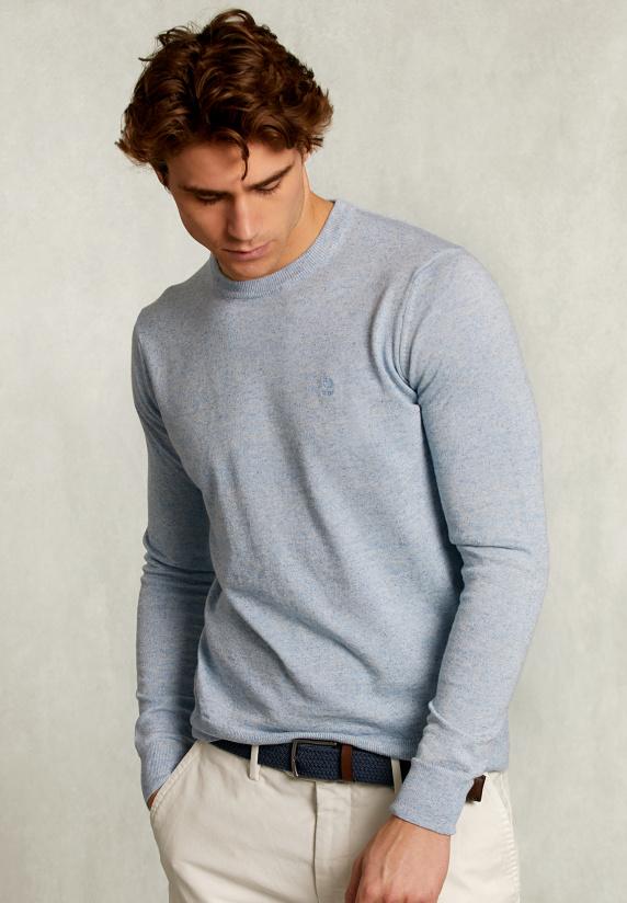 river woods Custom fit katoen-linnen trui victoria