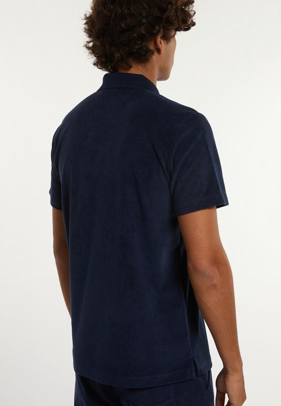 River Woods Custom Fit Katoenen éponge Polo Navy