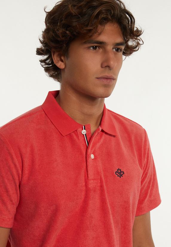 River Woods Custom Fit Katoenen éponge Polo Punch