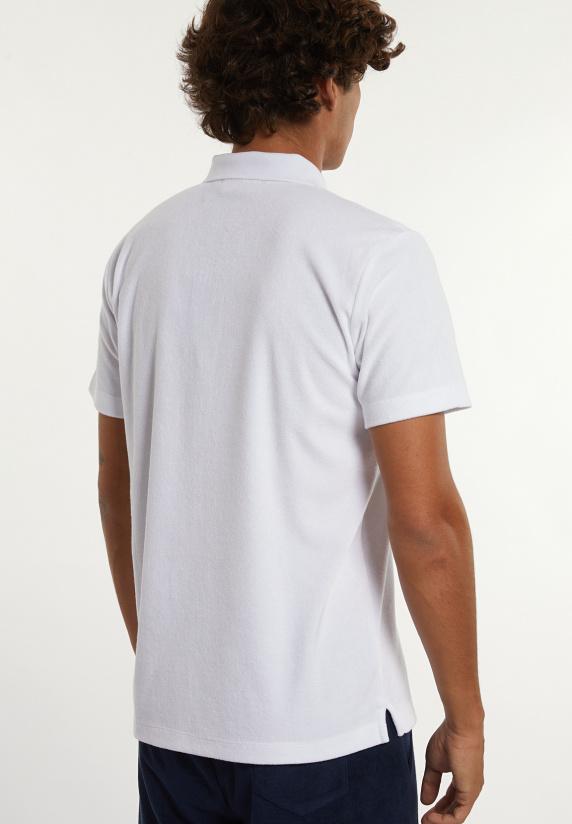 River Woods Custom Fit Katoenen éponge Polo Wit