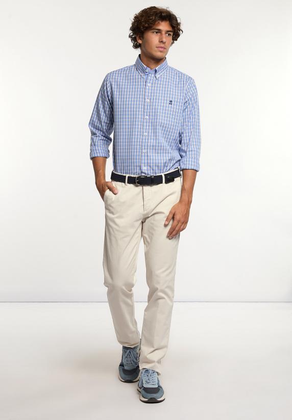 River Woods Custom Fit Katoenen Geruit Hemd Multi