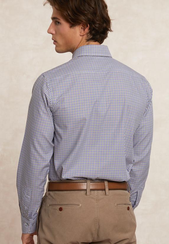 River Woods Custom Fit Katoenen Geruit Hemd Multi