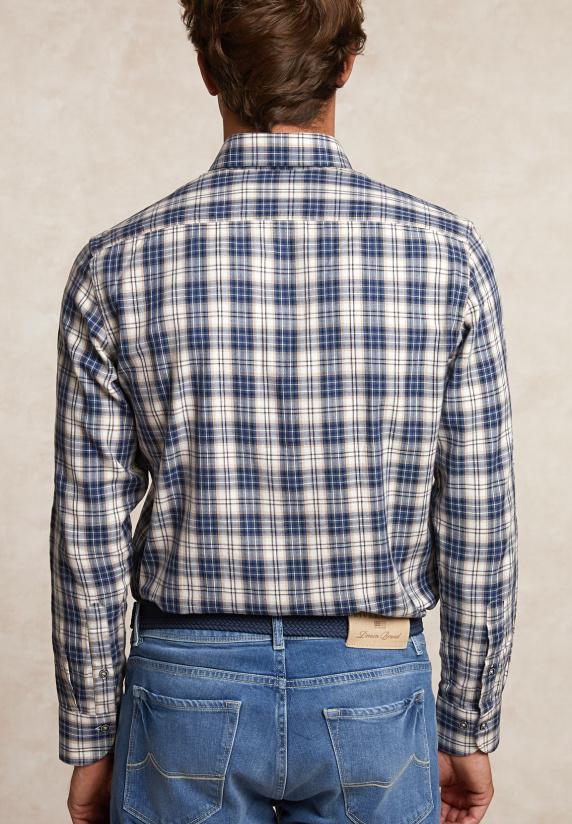 River Woods Custom Fit Katoenen Geruit Hemd Multi