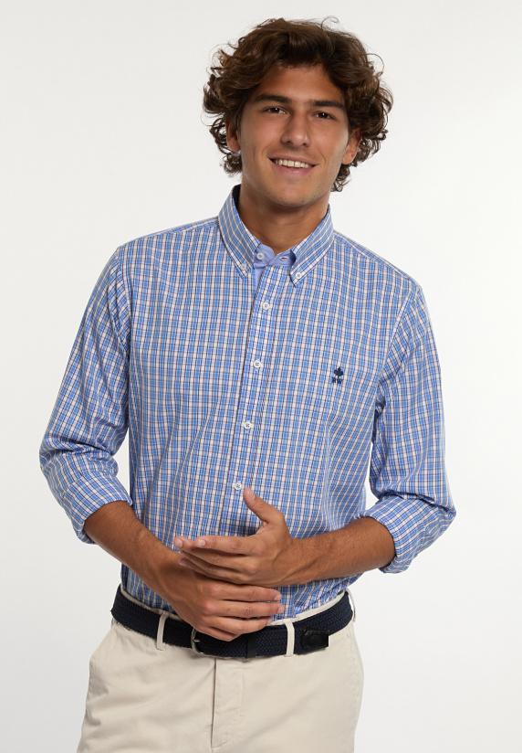 river woods Custom fit katoenen geruit hemd multi