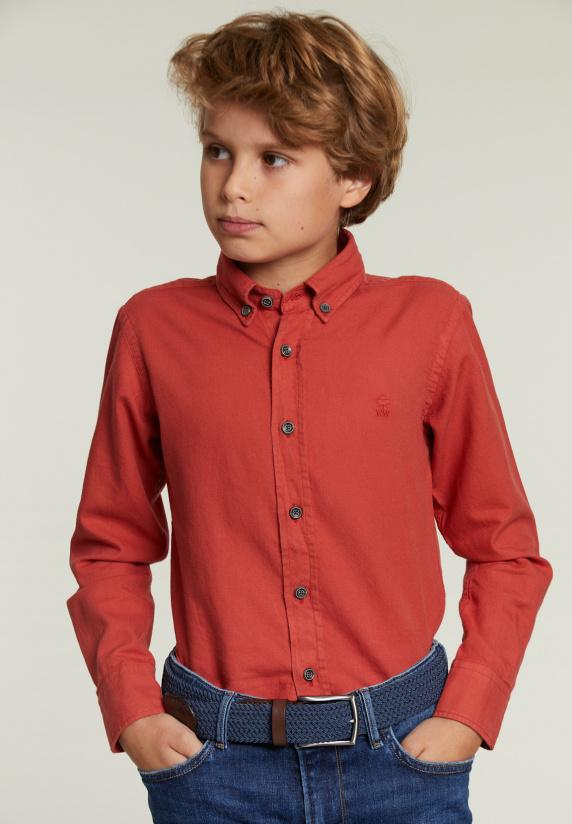 river woods Custom fit katoenen hemd blush