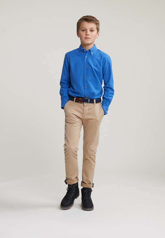 River Woods Custom Fit Katoenen Hemd Crown Blue