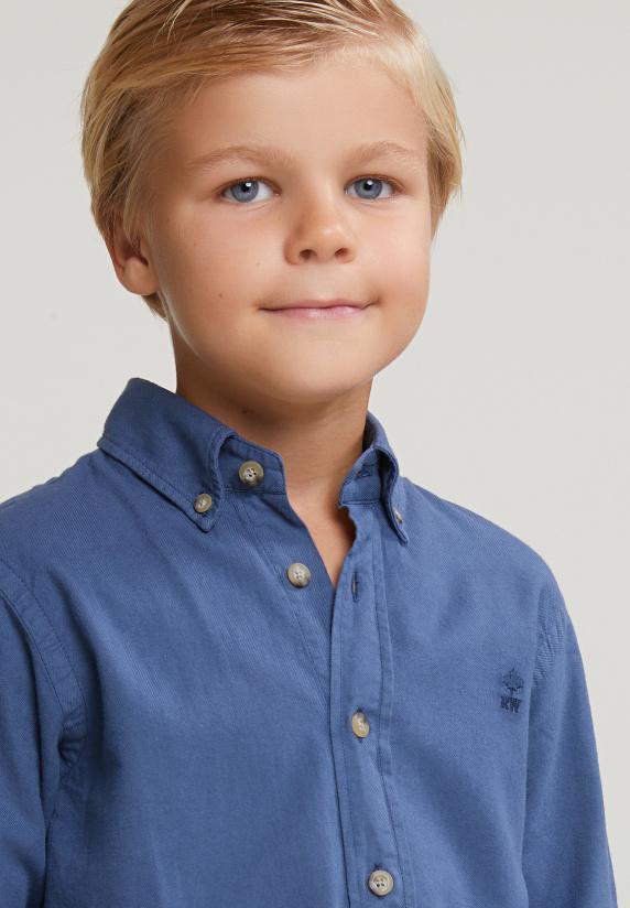 River Woods Custom Fit Katoenen Hemd Engine Blue